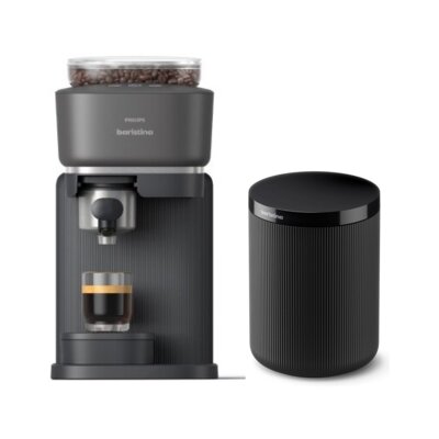 Ekspres PHILIPS Baristina BAR300/60 z zautomatyzowanym procesem mielenia i zaparzania + Pojemnik na fusy PHILIPS Baristina BAR313 60 Czarny