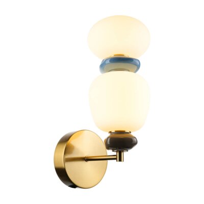 Kinkiet ścienny designerski złoty szklane klosze ceramiczne elementy ozdobne LED 12W EVANS Italux