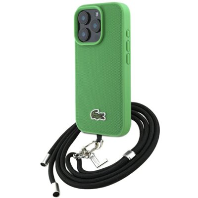 Etui LACOSTE Iconic Petit Pique Crossbody Cord MagSafe do Apple iPhone 16 Pro Zielony