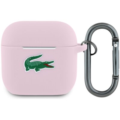 Etui na słuchawki LACOSTE Silicone Croc Logo do Apple AirPods 4 Różowy