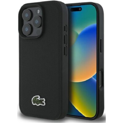 Etui LACOSTE Iconic Petit Pique MagSafe do Apple iPhone 16 Pro Max Czarny