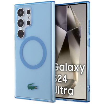 Etui LACOSTE Transparent MagSafe do Samsung Galaxy S24 Ultra Jasnoniebieski
