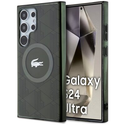 Etui LACOSTE IML Blend Monogram MagSafe do Samsung Galaxy S24 Ultra Khaki