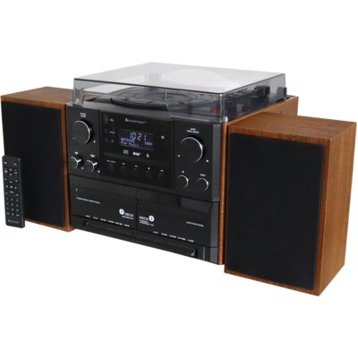 Wieża SOUNDMASTER MCD5600BR Brązowa, Bluetooth, Odtw.CD/-R/-RW, Odtwarzacz kaset magnetofonowych, Gramofon, Tuner FM/DAB
