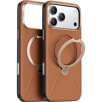 Etui TORRAS Ostand QPro Leather MagSafe do Apple iPhone 17 Pro Brązowy