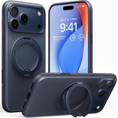 Etui TORRAS Ostand R Fitness MagSafe do Apple iPhone 17 Pro Granatowy