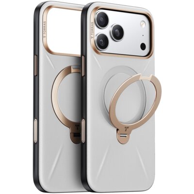 Etui TORRAS Ostand QPro Leather MagSafe do Apple iPhone 17 Pro Szary
