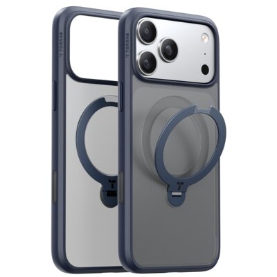 Etui TORRAS Ostand Spin MagSafe do Apple iPhone 17 Pro Granatowy