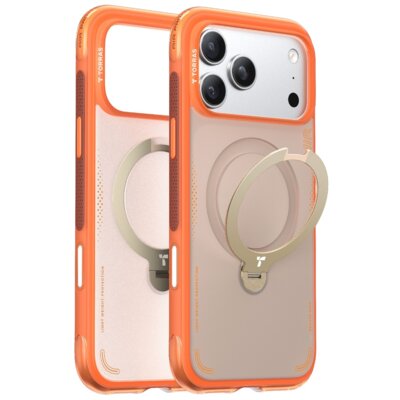Etui TORRAS Ostand Spin Air MagSafe do Apple iPhone 17 Pro Pomarańczowy