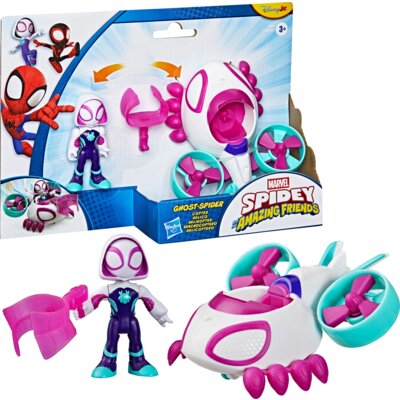 Figurka HASBRO Marvel Spidey i super-kumple Ghost-Spider + pojazd G24595X0