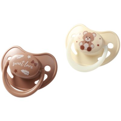 Smoczek BABYONO 1670/01 0-6 m Beżowy (2 sztuki)