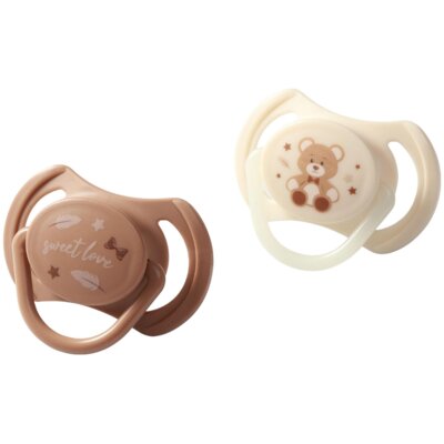 Smoczek BABYONO 1669/01 0-6 m Beżowy (2 sztuki)