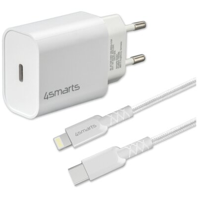 Ładowarka sieciowa 4SMARTS VoltPluG PD 20W Biały ładowarka do telefonu USB-C + kabel