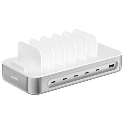 Stacja ładująca 4SMARTS Team 100W Srebrny ładowarka do telefonu USB, USB-C + kabel