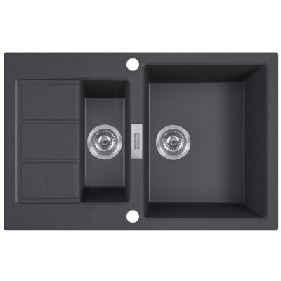 Zlewozmywak półtorakomorowy z ociekaczem FRANKE Sirius 2.0 S2D 651-78 143.0618.687 Onyx 50x78