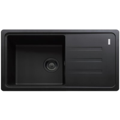 Zlewozmywak jednokomorowy z ociekaczem FRANKE Bliss BSG 611-78 114.0693.559 Czarny mat 43.5x78
