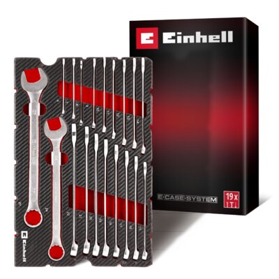 Zestaw kluczy płasko-oczkowych EINHELL E-Case 49370521 (19 elementów)