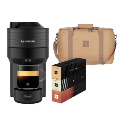 Ekspres DELONGHI Nespresso Vertuo Pop ENV90.B + zestaw kaw + Torba NESPRESSO do transportu ekspresu