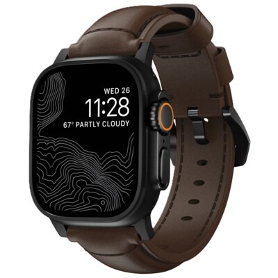 Pasek NOMAD Traditional Band do Apple Watch do koperty 42/44/45/46/49mm Brązowo-czarny