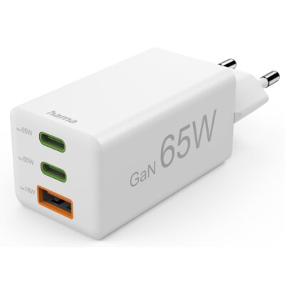 Ładowarka sieciowa HAMA Mini 125142 65W Biały ładowarka do telefonu USB, USB-C