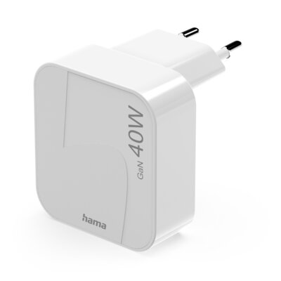 Ładowarka sieciowa HAMA składana GaN PD/QC 40W Biały