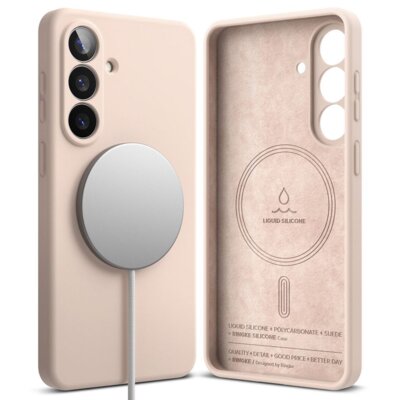 Etui RINGKE Silicone Magnetic MagSafe do Samsung Galaxy S26+ Różowy piasek