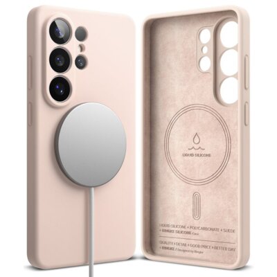 Etui RINGKE Silicone Magnetic MagSafe do Samsung Galaxy S26 Ultra Różowy piasek