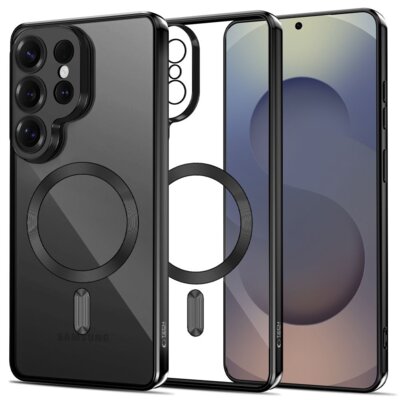 Etui TECH-PROTECT MagFlex MagSafe do Samsung Galaxy S26 Ultra Przezroczysto-czarny (błyszczący)