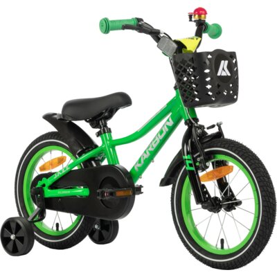 Rower dziecięcy KARBON Jazz 14 cali Zielony Neon Wzrost: 95-110 cm Wiek: 3-5 lat