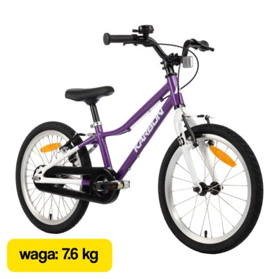 Rower dziecięcy KARBON Superlight Automatic 18 cali Fioletowy Wzrost: 115-130 cm Wiek: 5-7 lat