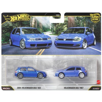 Zestaw pojazdów Hot Wheels Premium VW Golf R32 (2004) Volkswagen Golf MK7 JHW49 (2 szt.)