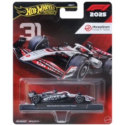 Samochód Hot Wheels Premium Formuła 1 Bolid F1 Haas Esteban Ocon JKD78