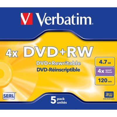 Фото - Оптичний диск Verbatim Płyta  DVD+RW Matt Silver 5 szt. 