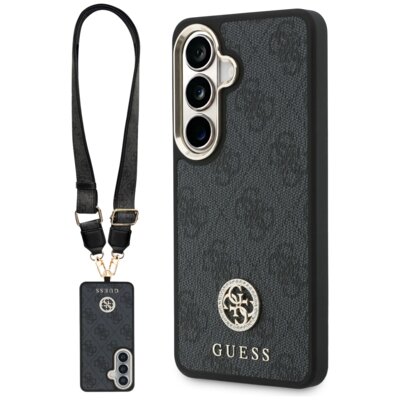 Etui GUESS 4G Big Rhinestone Triangle Strap MagSafe do Samsung Galaxy S26 Czarny