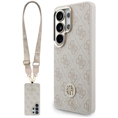 Etui GUESS 4G Big Rhinestone Triangle Strap do Samsung Galaxy S26 Ultra Różowy