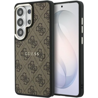 Etui GUESS 4G Embossed Ring MagSafe do Samsung Galaxy S26 Ultra Brązowy