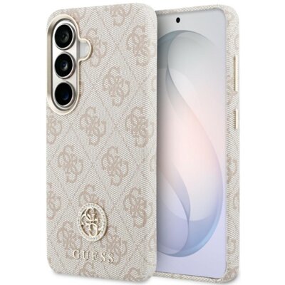 Etui GUESS 4G Rhinestone Round Logo MagSafe do Samsung Galaxy S26 Różowy