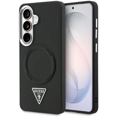 Etui GUESS Embossed Ring Triangle Logo MagSafe do Samsung Galaxy S26 Czarny