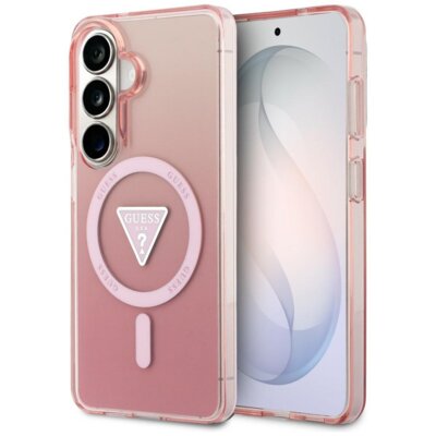 Etui GUESS IML Gradient Triangle MagSafe do Samsung Galaxy S26 Różowy