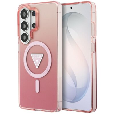 Etui GUESS IML Gradient Triangle MagSafe do Samsung Galaxy S26 Ultra Różowy