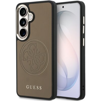 Etui GUESS Perforated Logo MagSafe do Samsung Galaxy S26 Brązowy