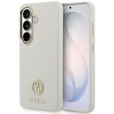 Etui GUESS Rhinestone Round Logo MagSafe do Samsung Galaxy S26+ Beżowy
