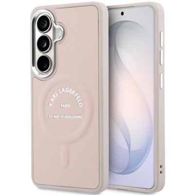 Etui KARL LAGERFELD Embossed Ring RSG Logo MagSafe do Samsung Galaxy S26+ Różowy