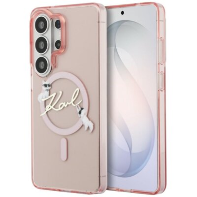 Etui KARL LAGERFELD IML KC Script MagSafe do Samsung Galaxy S26 Ultra Różowy