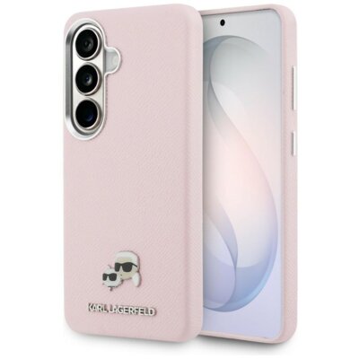 Etui KARL LAGERFELD Saffiano KC Metal Logo MagSafe do Samsung Galaxy S26+ Różowy