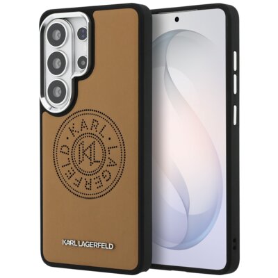 Etui KARL LAGERFELD Perforated KL MagSafe do Samsung Galaxy S26 Ultra Brązowy