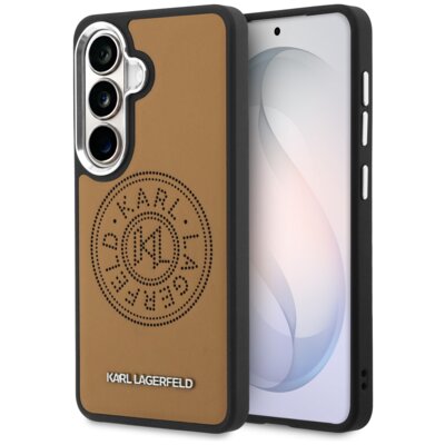 Etui KARL LAGERFELD Perforated KL MagSafe do Samsung Galaxy S26 Brązowy
