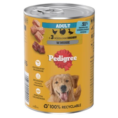 Karma dla psa PEDIGREE Adult 3 rodzaje drobiu 400 g