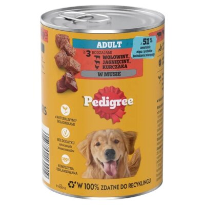Karma dla psa PEDIGREE Adult 3 rodzaje mięsa 400 g