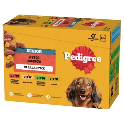 Karma dla psa PEDIGREE Senior Wybór smaków w galaretce 12 x 100 g